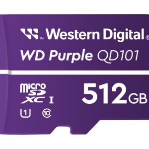 WD Purple - Cartão de memória flash - 512 GB - UHS-I U1 / Class10 - microSDXC - púrpura