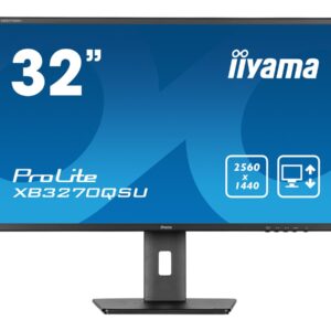 iiyama ProLite XB3270QSU-B1 - Monitor LED - 32" (31.5" visível) - 2560 x 1440 WQHD @ 100 Hz - IPS - 250 cd/m² - 1200:1 - 3 ms - HDMI, DisplayPort - altifalantes - preto opaco