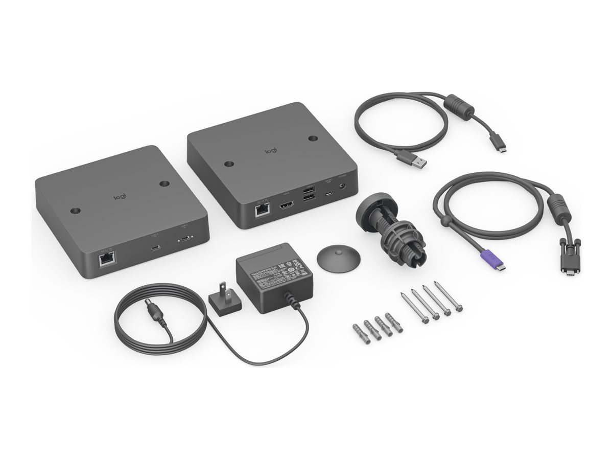 Logitech Extend - Extensor de áudio / vídeo - USB-C, 10Mb LAN - durante CAT 5e/6 - até 100 m