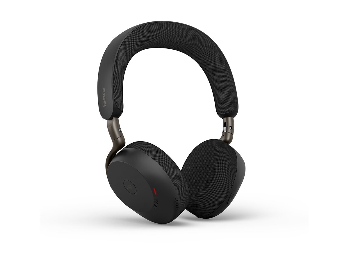 Jabra Evolve3 75 MS - Auscultadores - no ouvido - bluetooth - sem fios - cancelamento de ruído activo - USB-C através de adaptador de Bluetooth - preto - Otimizado para Microsoft Teams
