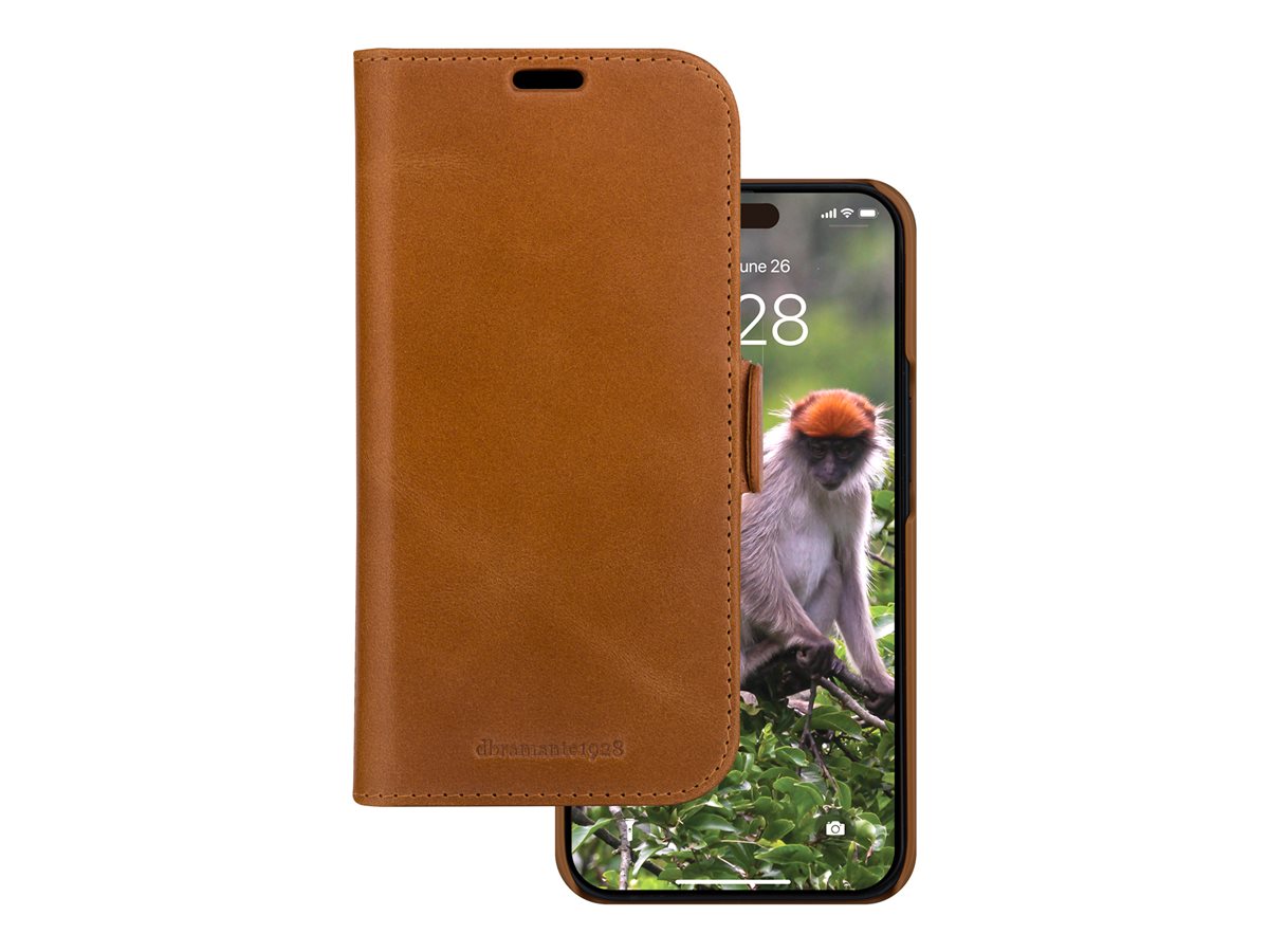 dbramante1928 Lynge - Capa flip cover para telemóvel - couro com granulação plena - canela - para Apple iPhone 13, 14, 15, 16e