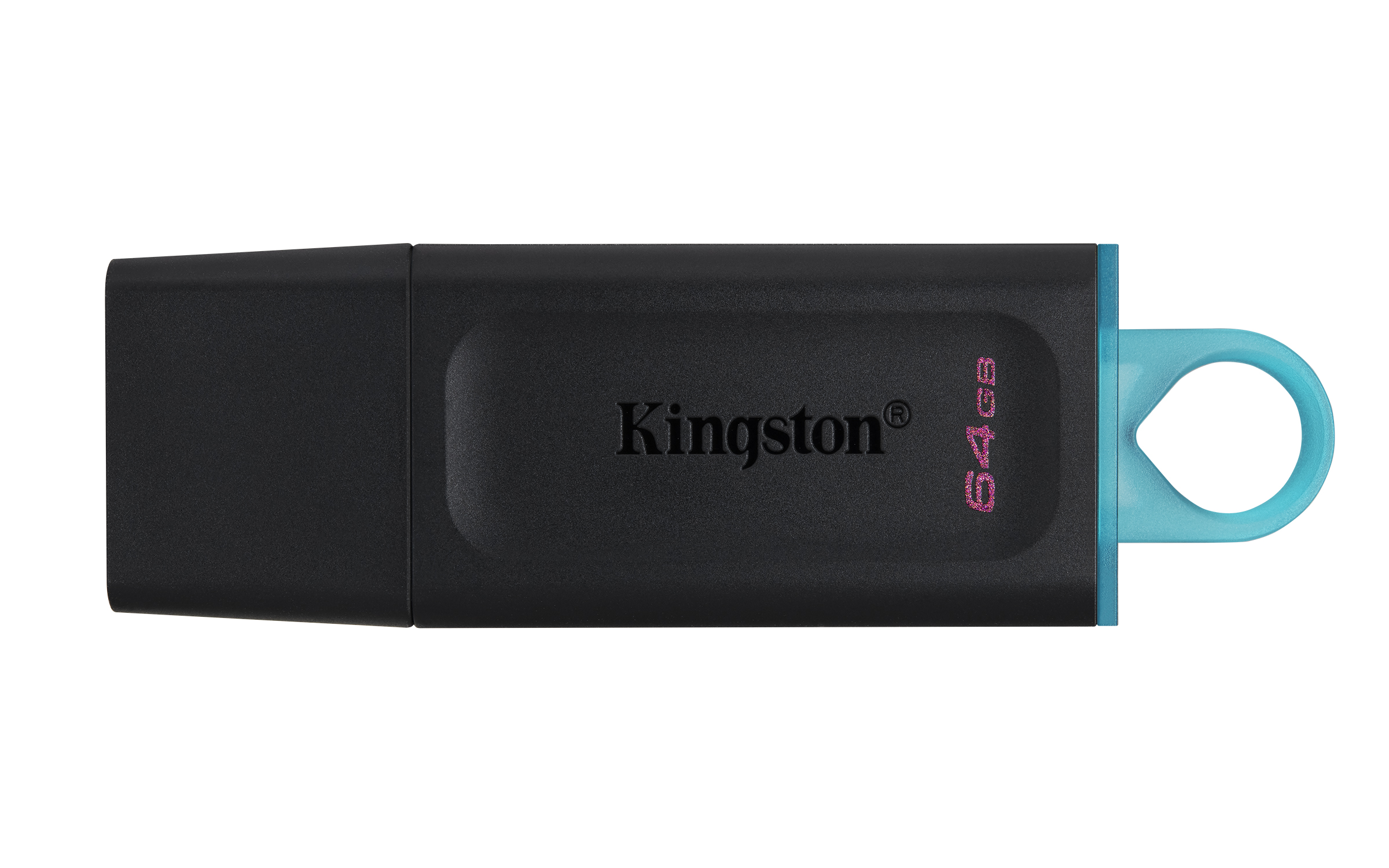 Kingston DataTraveler Exodia - Drive flash USB - 64 GB - USB 3.2 Gen 1 - preto com verde petróleo