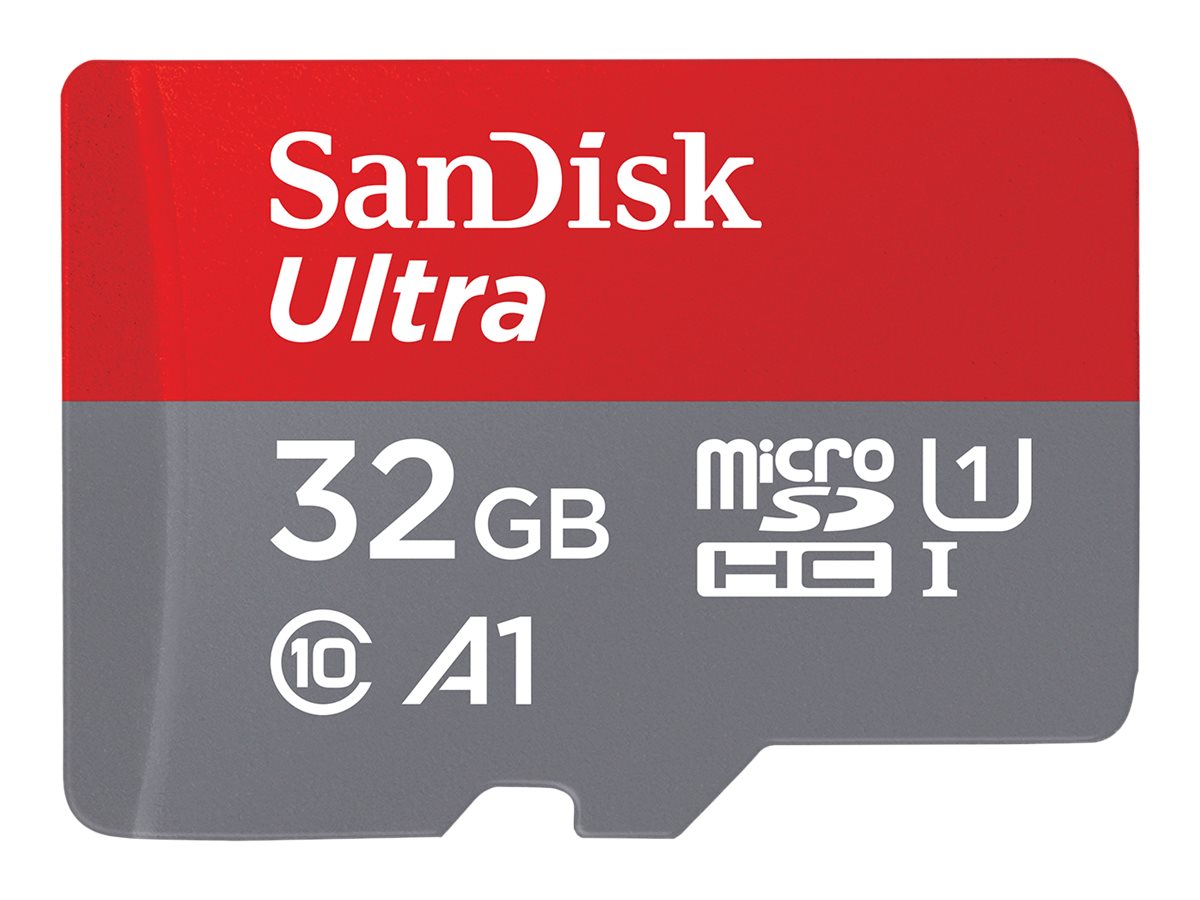SanDisk Ultra - Cartão de memória flash (adaptador microSDHC a SD Incluído) - 32 GB - A1 / UHS-I U1 / Class10 - microSDHC UHS-I