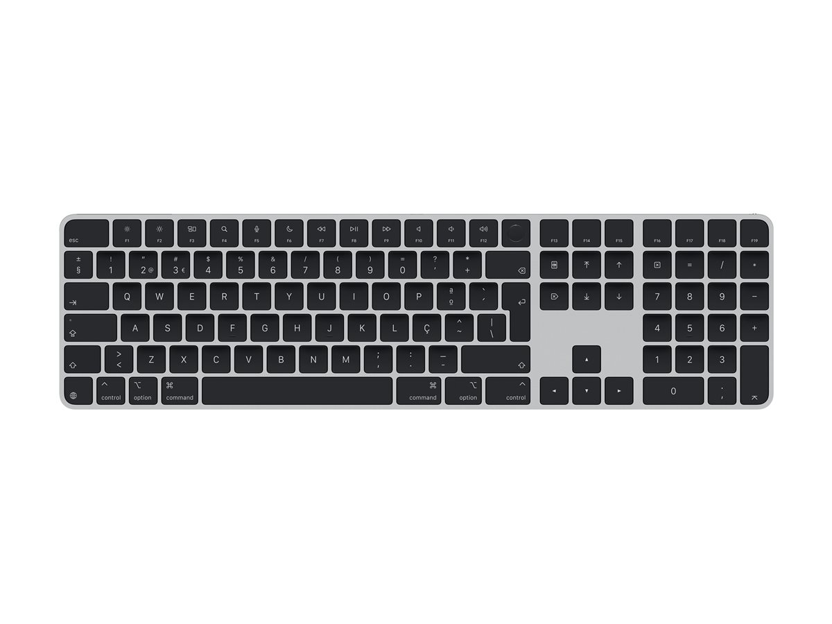 Apple Magic Keyboard with Touch ID and Numeric Keypad - Teclado - USB-C - sem fios - Bluetooth - QWERTY - Português - teclas pretas