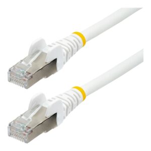 StarTech.com 50cm CAT6a Ethernet Cable - White - Low Smoke Zero Halogen (LSZH) - 10GbE 500MHz 100W PoE++ Snagless RJ-45 w/Strain Reliefs S/FTP Network Patch Cord - cabo patch - 50 cm - branco