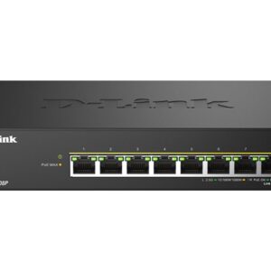 D-Link DMS-108P - Interruptor - sem gestão - 8 x 10/100/1000/2.5G - desktop - PoE+ (230 W)