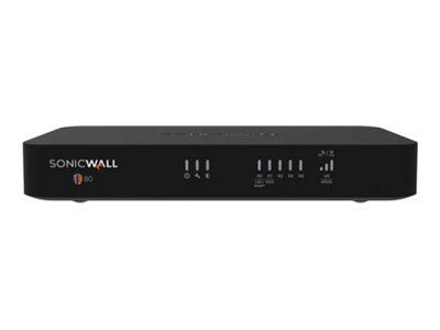 SonicWall TZ80 - TotalSecure Advanced Edition - dispositivo de segurança - com 3 anos de Pacote de Serviço de Proteção Avançada - 5 portas - 1GbE - secretária