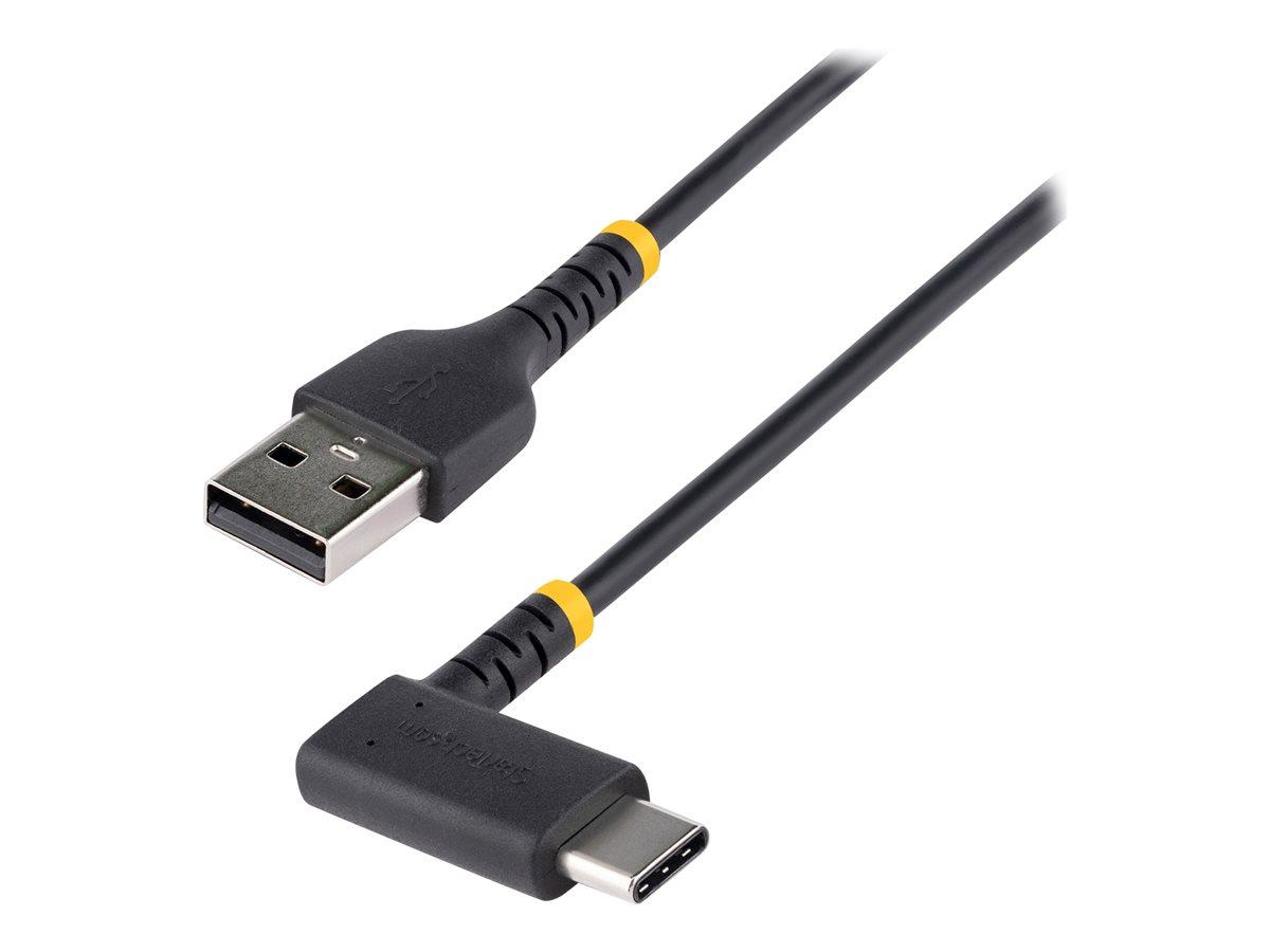 StarTech.com 6ft (2m) USB A to C Charging Cable Right Angle, Heavy Duty Fast Charge USB-C Cable, USB 2.0 A to Type-C, Durable and Rugged Aramid Fiber, 3A, S20/iPad/Pixel - High Quality USB Charging Cord (R2ACR-2M-USB-CABLE) - cabo USB Tipo-C - USB para USB-C - 2 m