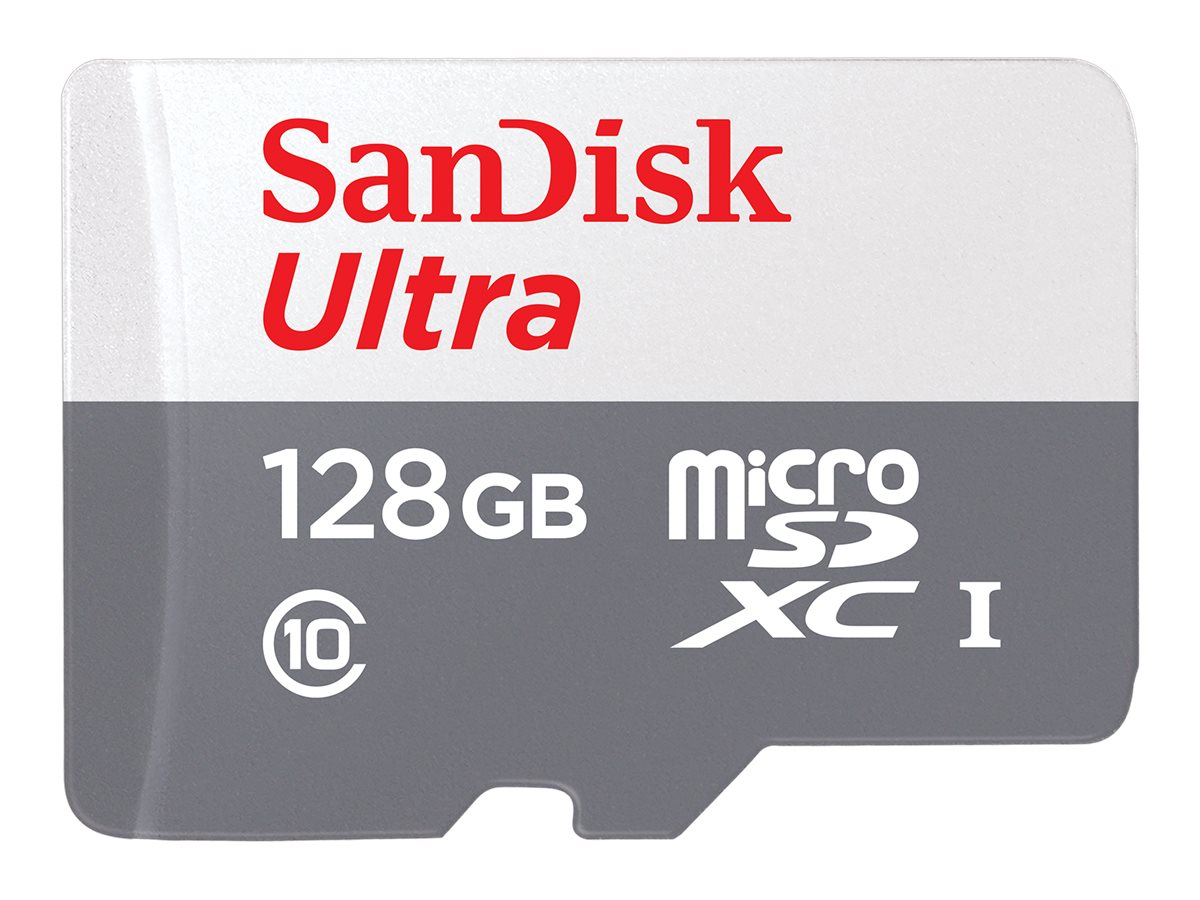 SanDisk Ultra - Cartão de memória flash (adaptador microSDXC para SD Incluído) - 128 GB - UHS-I / Class10 - microSDXC UHS-I