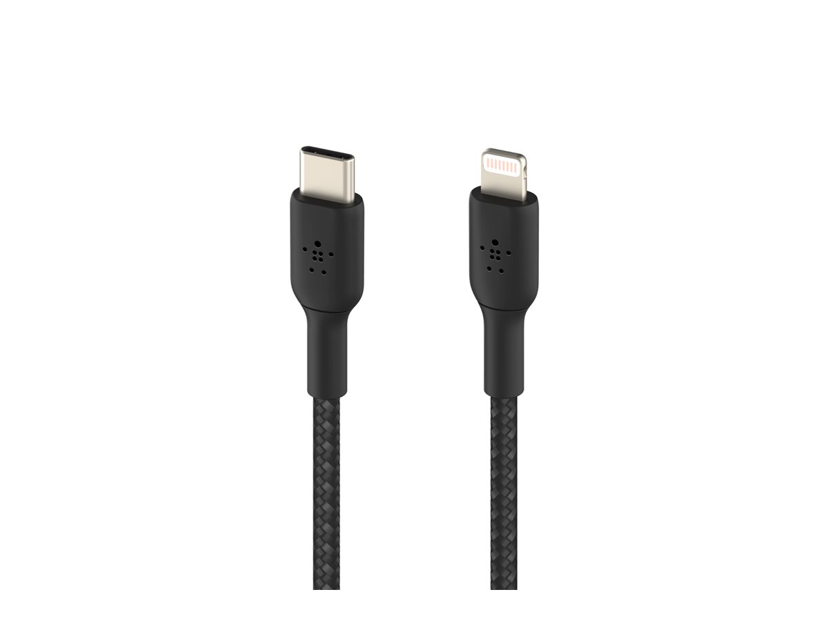 Belkin BoostCharge - Cabo Lightning - USB-C macho para Lightning macho - 2 m - preto - Fornecimento de energia USB (18W)