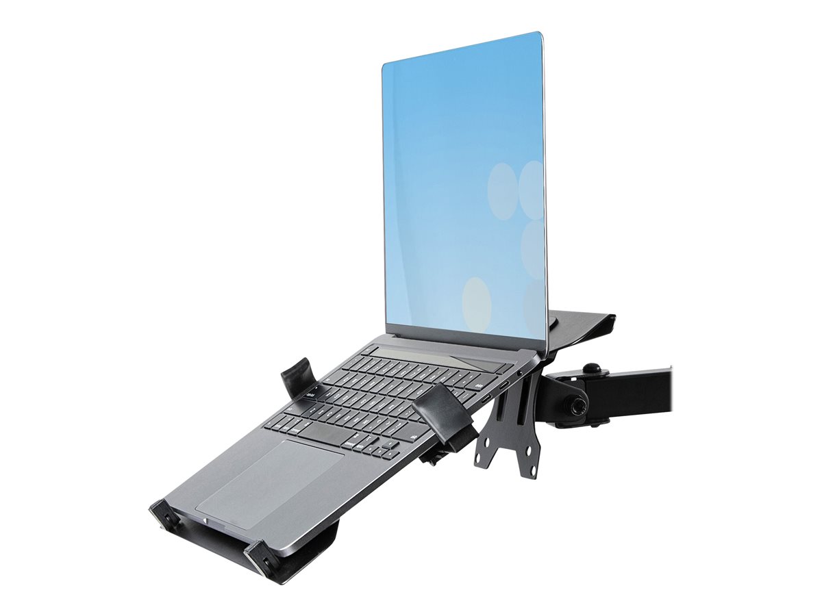 StarTech.com Monitor Arm with VESA Laptop Tray, For a Laptop (4.5kg / 9.9lb) and a Single Display up to 32" (8kg / 17.6lb), Black, Adjustable Desk Laptop Arm Mount, C-clamp/Grommet Mount - VESA Monitor Mount (A2-LAPTOP-DESK-MOUNT) kit de montagem - para monitor / notebook - preto - Image 2