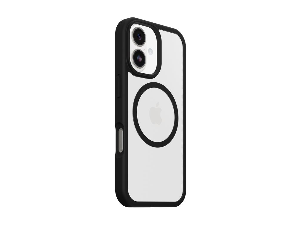 OtterBox React Series - Tampa posterior para telemóvel - compatibilidade MagSafe - plástico - cristal negro (transparente/preto) - para Apple iPhone 17