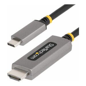 StarTech.com 10ft (3m) USB-C to HDMI Adapter Cable, 8K 60Hz, 4K 144Hz, HDR10, USB Type-C to HDMI 2.1 Video Converter Cable, USB-C DP Alt Mode/USB4/Thunderbolt 3/4 Compatible - USB-C Laptop to HDMI Monitor (136B-USBC-HDMI213M) - Cabo adaptador - USB-C