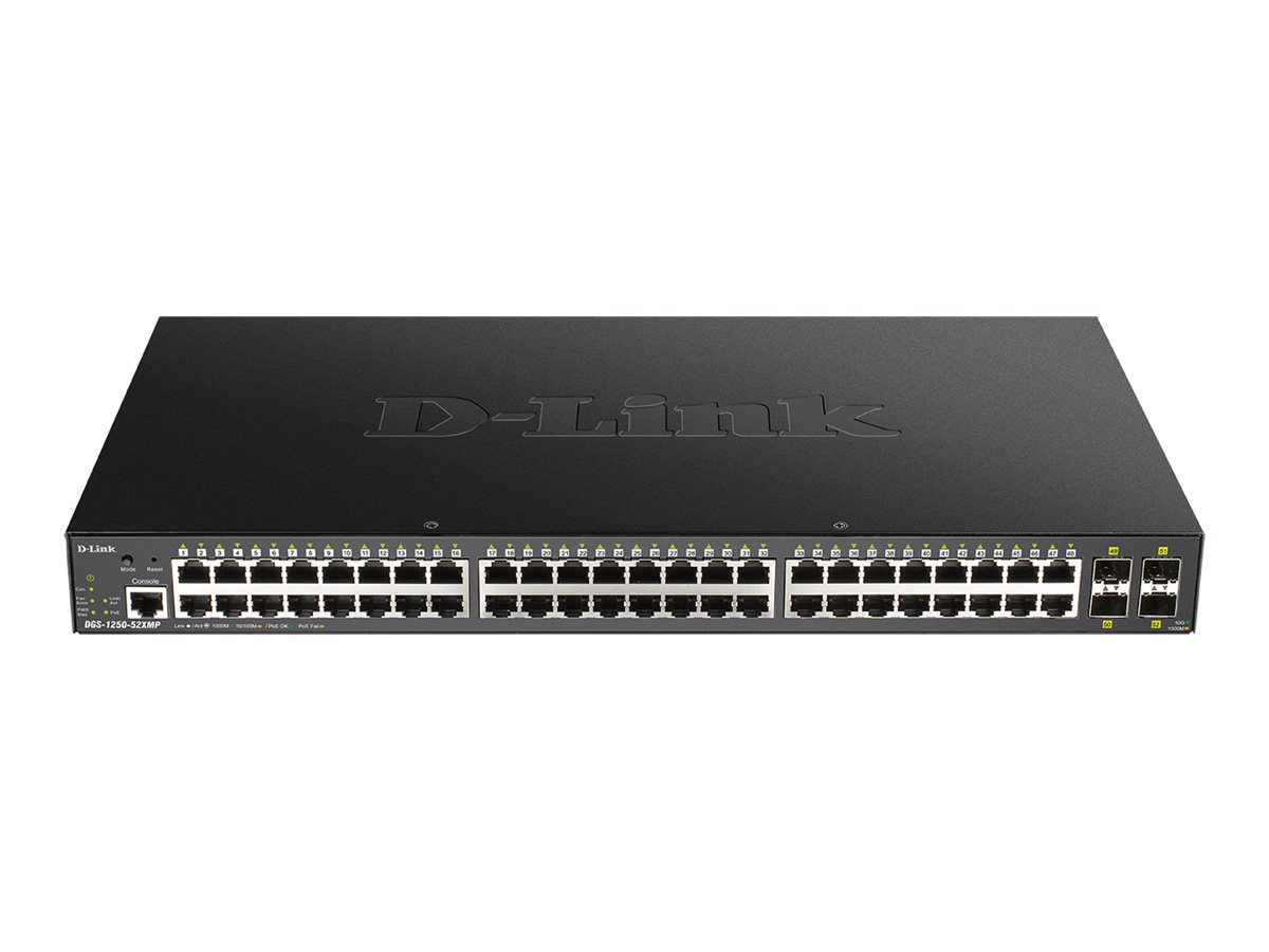D-Link DGS 1250-52XMP - interruptor - 52 portas - inteligente - montável em trilho