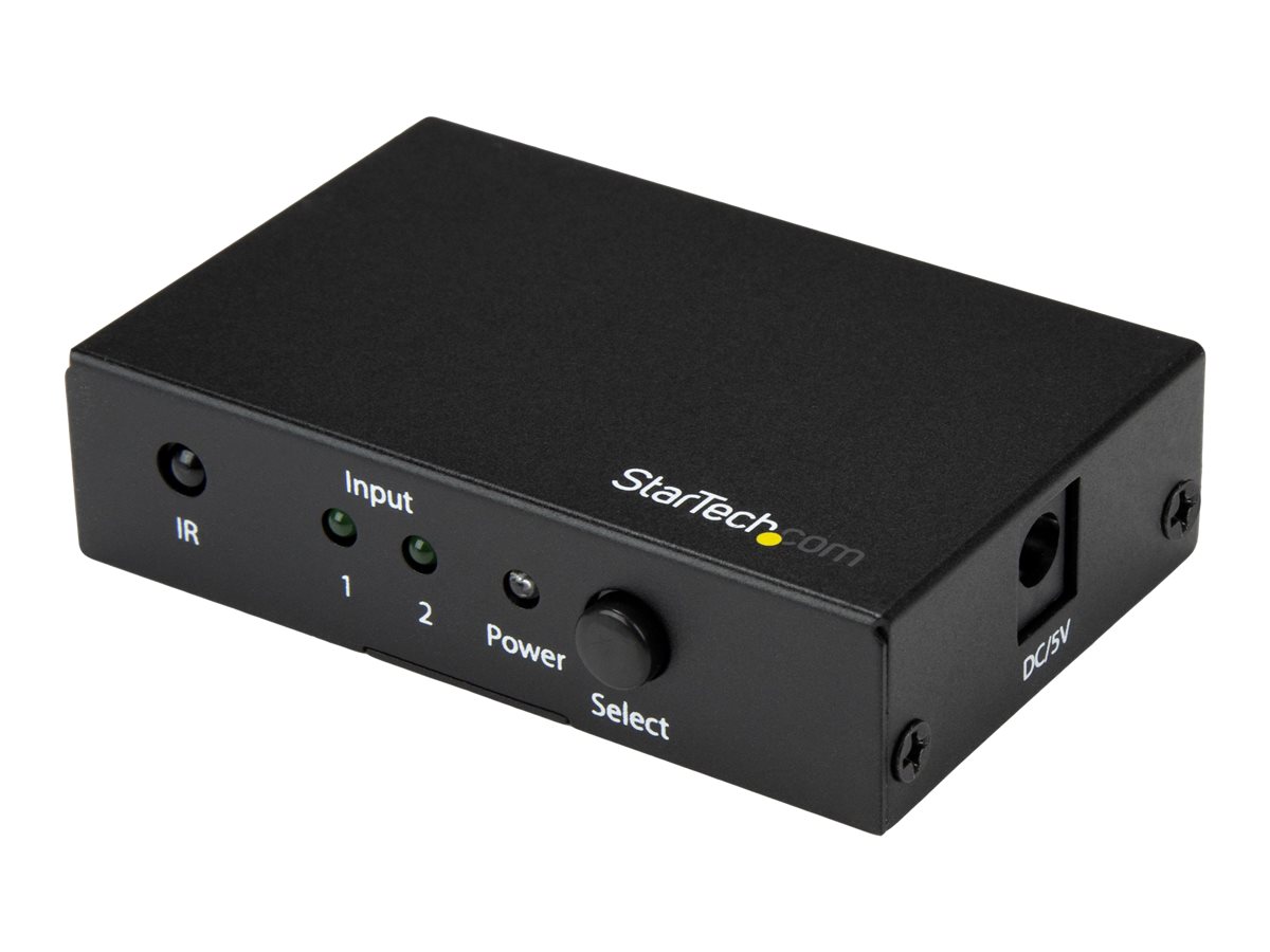 StarTech.com 2 Port HDMI Switch - 4K 60Hz - Supports HDCP - IR - HDMI Selector - HDMI Multiport Video Switcher - HDMI Switcher (VS221HD20) - Interruptor de vídeo / áudio - 2 x HDMI - desktop - para P/N: SVA5H2NEUA