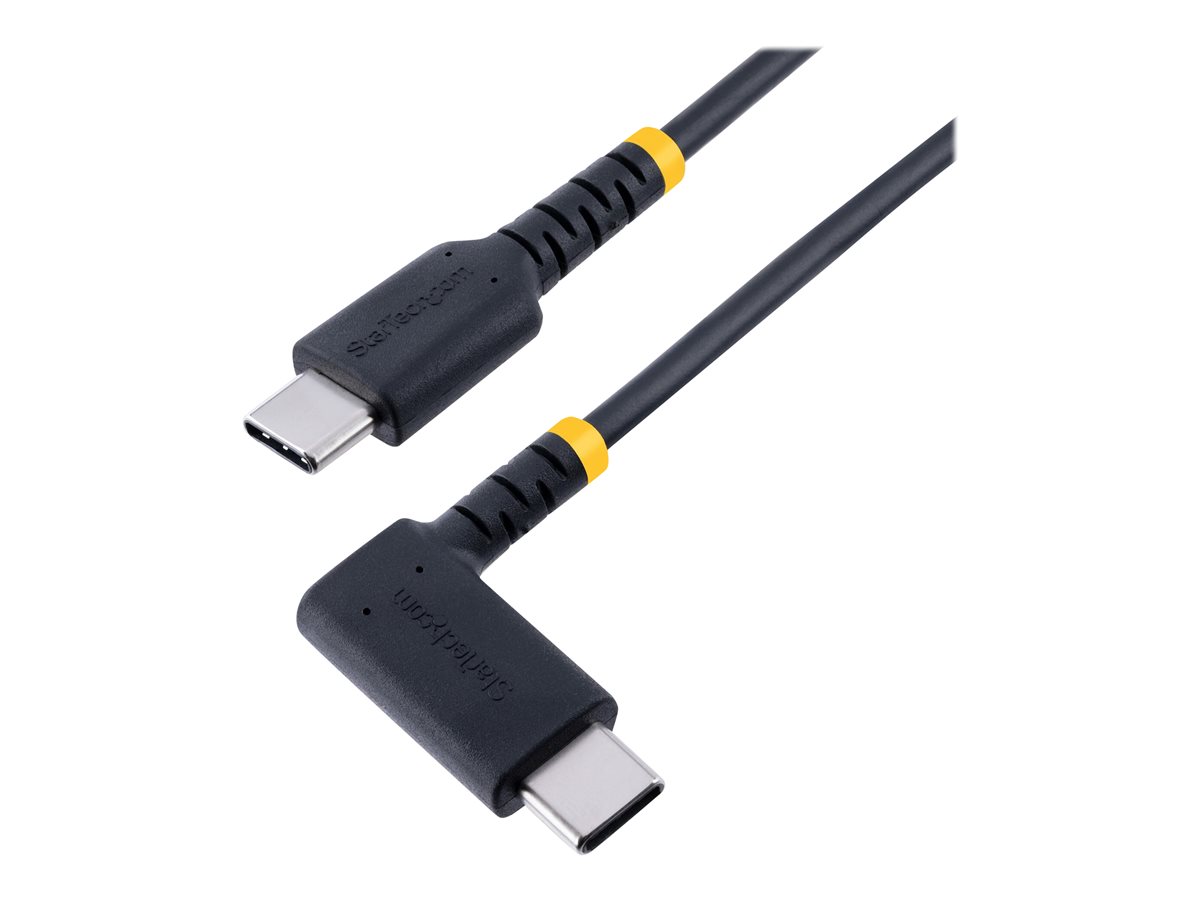 StarTech.com 6in (15cm) USB C Charging Cable Right Angle, 60W PD 3A, Heavy Duty Fast Charge USB-C Cable, USB 2.0 Type-C, Durable and Rugged Aramid Fiber, S20/iPad/Pixel - High Quality USB Charging Cord (R2CCR-15C-USB-CABLE) - cabo USB Tipo-C - USB-C para USB-C - 15 cm