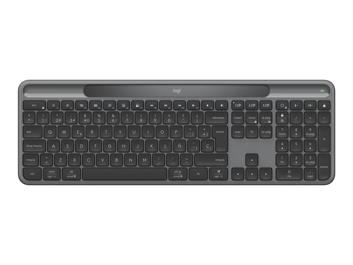 Logitech Signature Slim Solar+ K980 - Teclado - full size - sem fios - Bluetooth LE - QWERTY - Espanhol - interruptor: interruptores de tesoura - grafite
