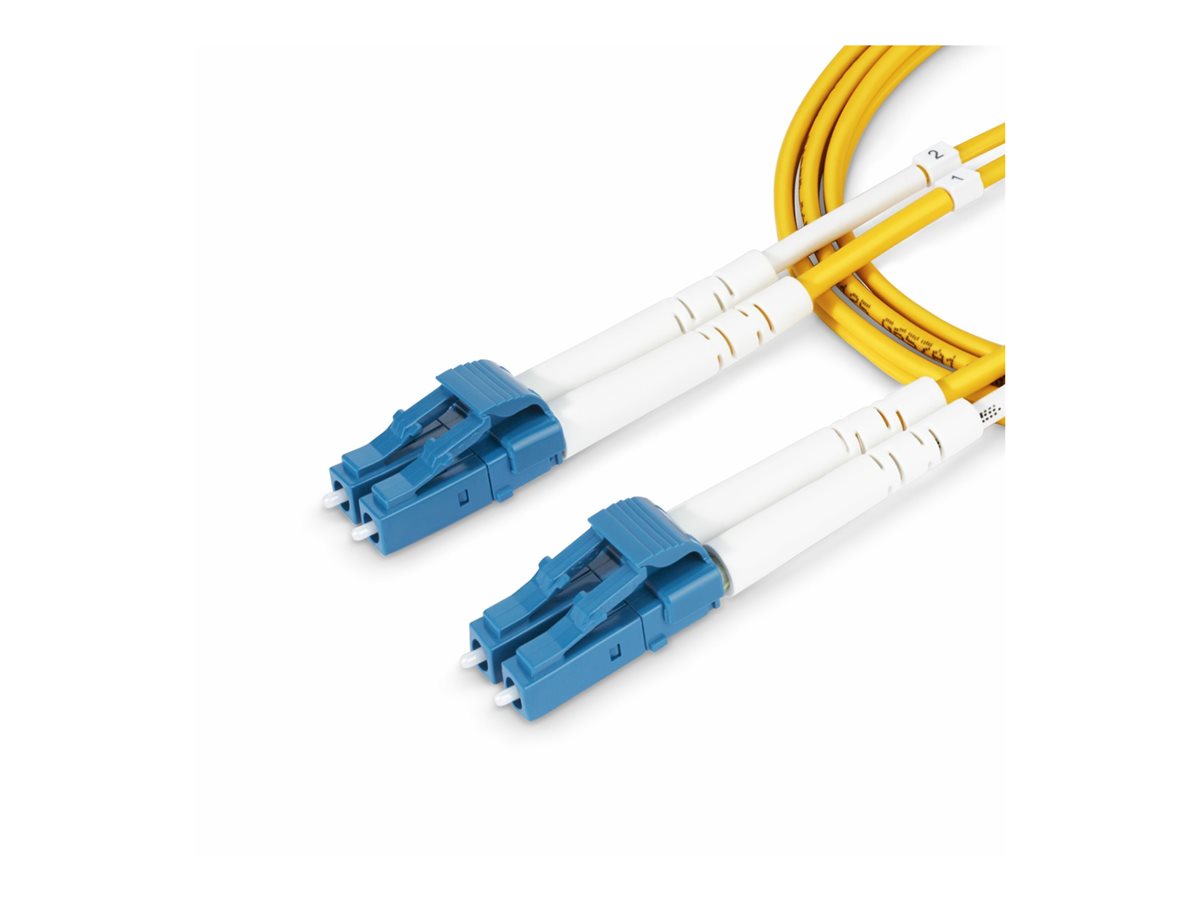 StarTech.com 2m (6.6ft) LC to LC (UPC) OS2 Single Mode Duplex Fiber Optic Cable, 9/125µm, Laser Optimized, 10G, Bend Insensitive, Low Insertion Loss - LSZH Fiber Patch Cord (SMDOS2LCLC2M) - Cabo patch - monomodo LC/UPC (M) para monomodo LC/UPC (M) -