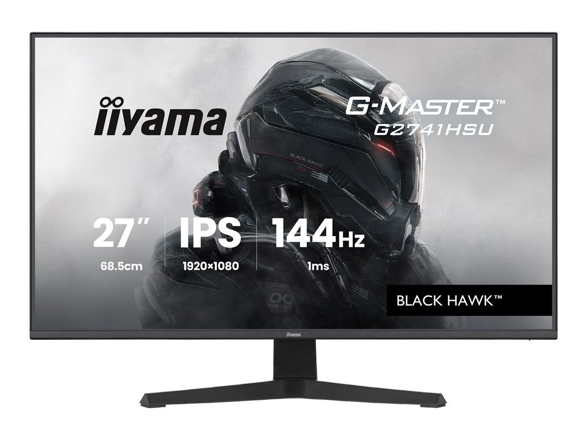 iiyama G-MASTER Black Hawk G2741HSU-B1 - Monitor LED - gaming - 27" - 1920 x 1080 Full HD (1080p) @ 144 Hz - IPS - 350 cd/m² - 1500:1 - 1 ms - HDMI, DisplayPort - altifalantes - preto, mate