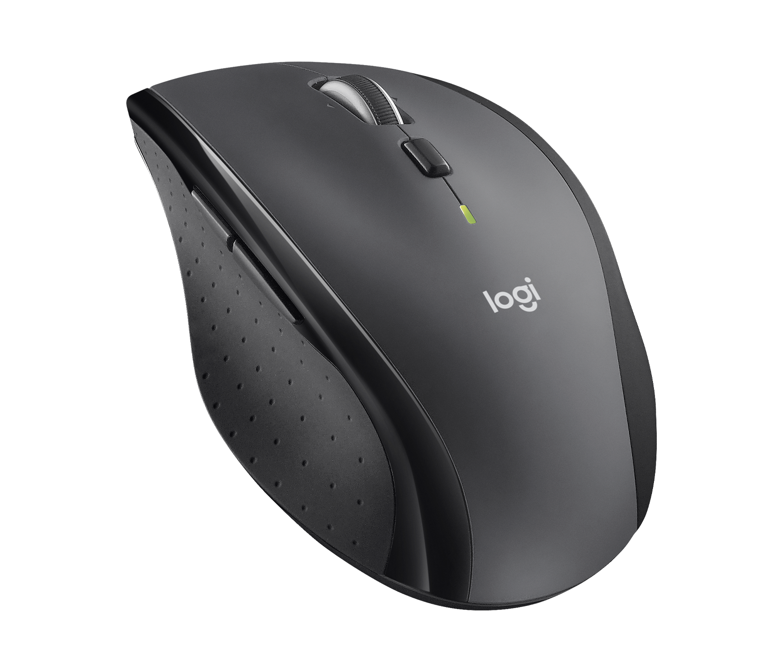 Logitech M705 - Rato - para direita - laser - sem fios - 2.4 GHz - receptor sem fio USB - cinza
