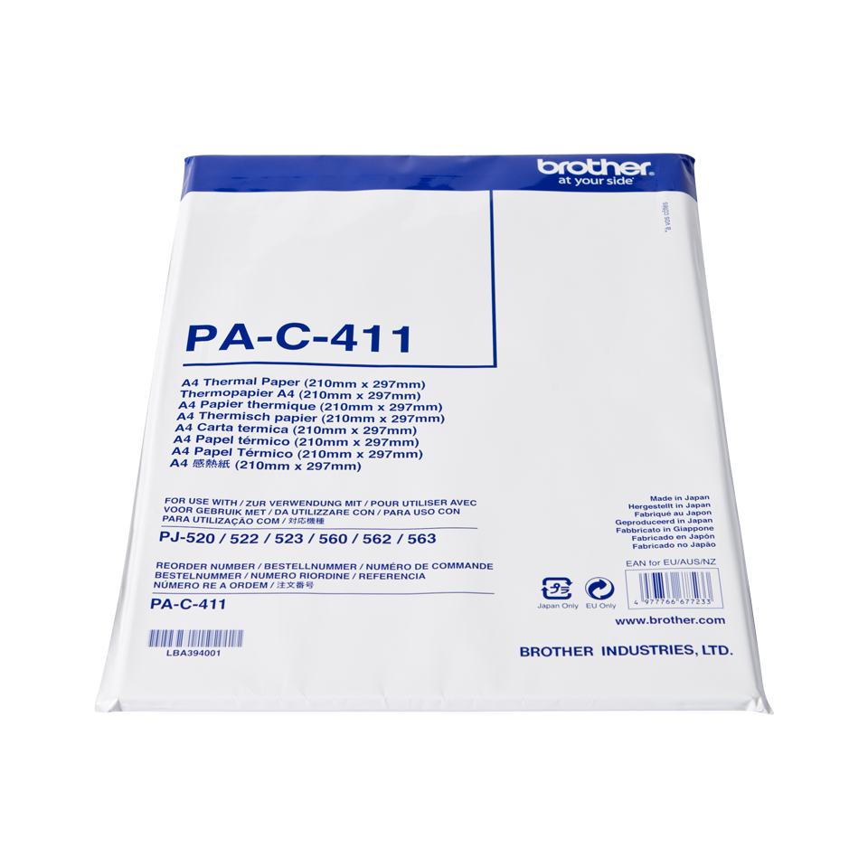 Brother - A4 (210 x 297 mm) 100 folha(s) papel térmico - para PocketJet PJ-673, PJ-722, PJ-723, PJ-762, PJ-763, PJ-763MFi, PJ-773, PocketJet 6