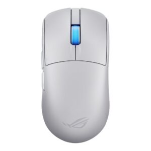 ASUS ROG Harpe II Ace - Rato - para direita - óptico - 6 botões - sem fios, com cabo - USB 2.0, 2.4 GHz, Bluetooth 5.1 - receptor sem fio USB - branco luar