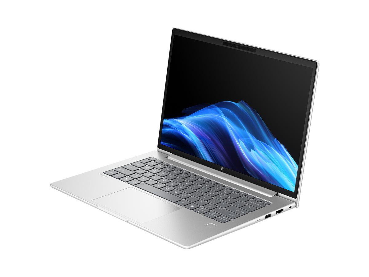 HP ProBook 4 G1iR Notebook - Design de dobradiças de 177 graus - Intel Core 5 - 120U / até 5 GHz - Win 11 Pro - Intel Graphics - 16 GB RAM - 512 GB SSD NVMe - 14" IPS 1920 x 1200 - Gigabit Ethernet - Wi-Fi 6E, Bluetooth - prateado lúcio - kbd: Portug