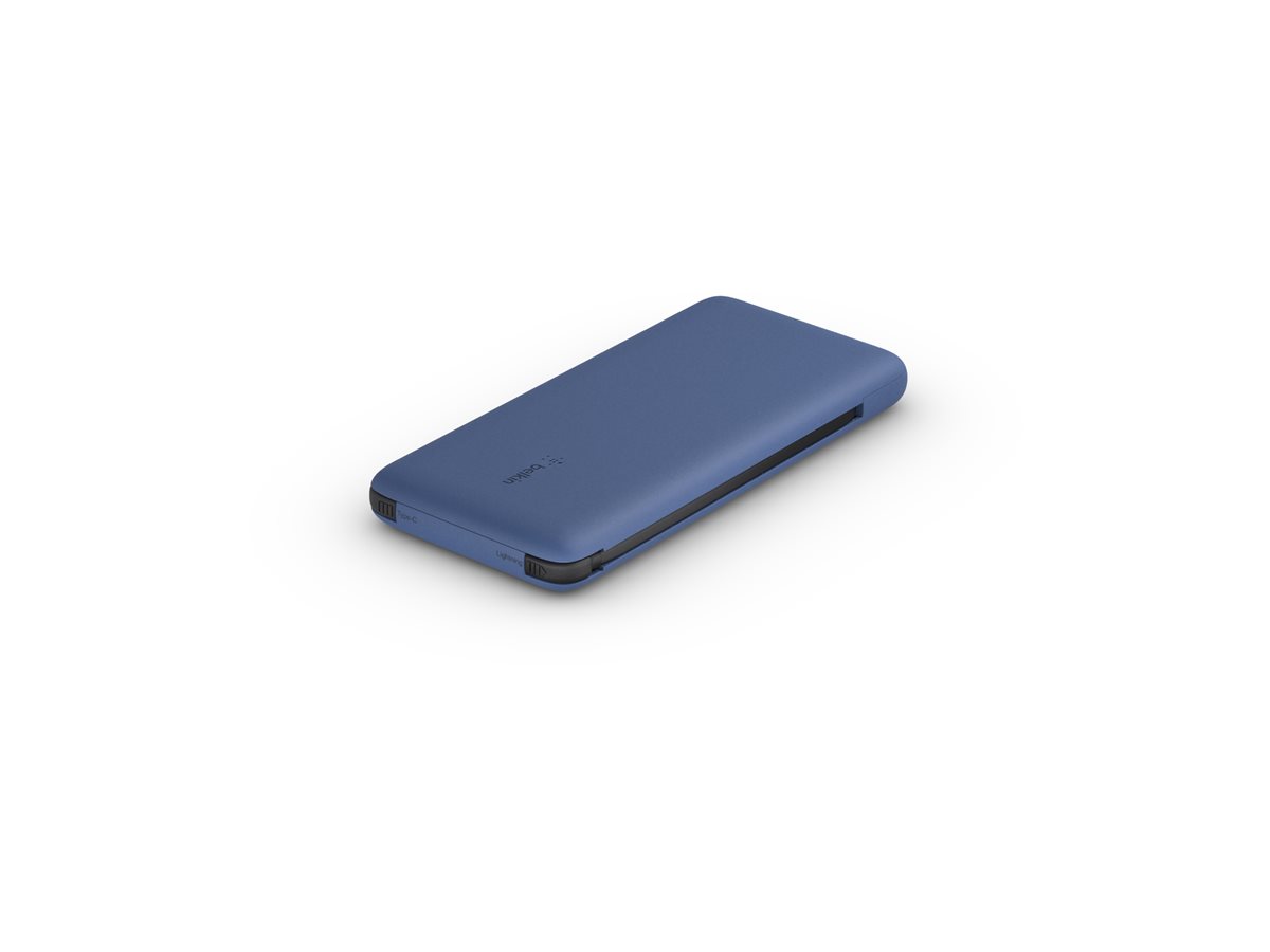 Belkin BoostCharge Plus - Carregador portátil - 10000 mAh - 23 Watt - Fast Charge - 2 conectores de saída (Lightning, USB-C) - azul noite