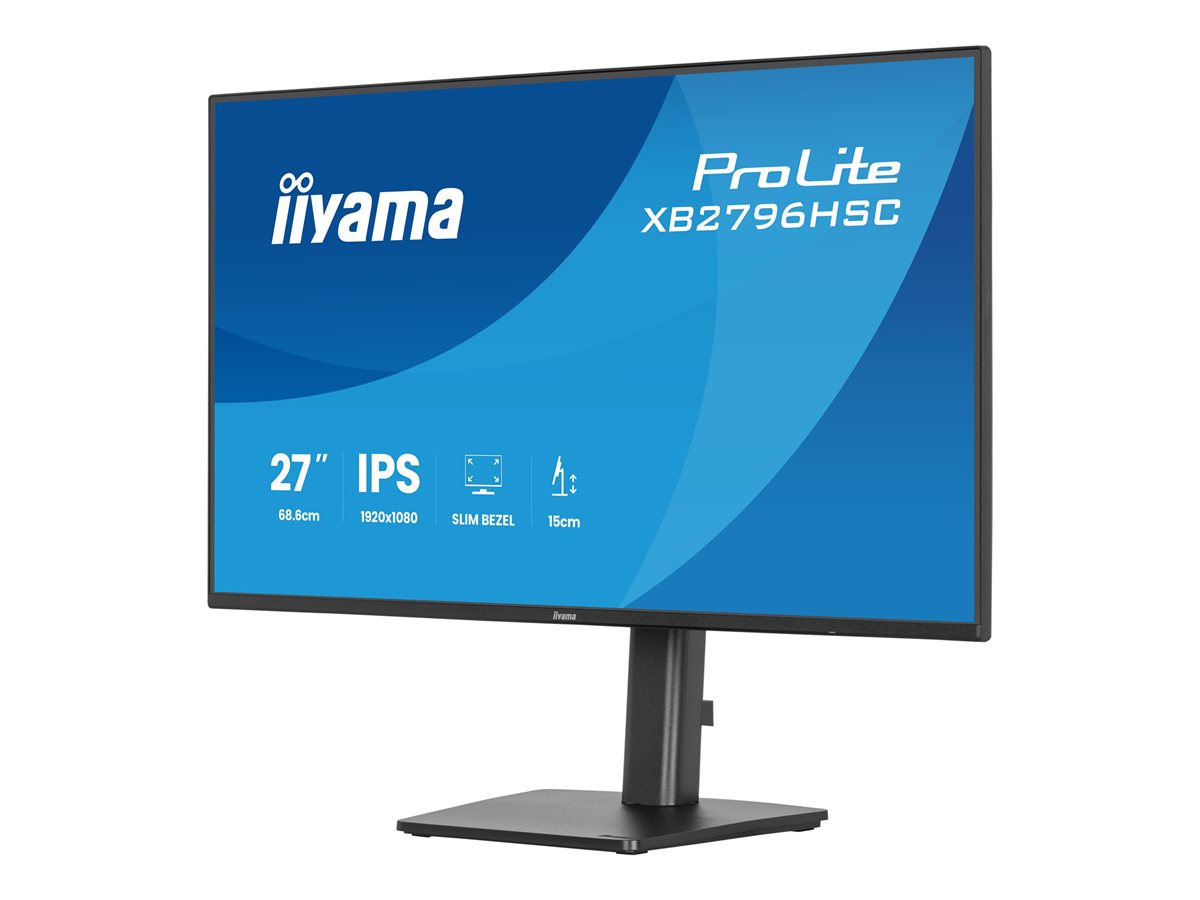 iiyama ProLite XB2796HSC-B1 - Monitor LED - 27" - 1920 x 1080 Full HD (1080p) @ 144 Hz - IPS - 300 cd/m² - 1500:1 - 3 ms - HDMI, USB-C - altifalantes - preto, mate
