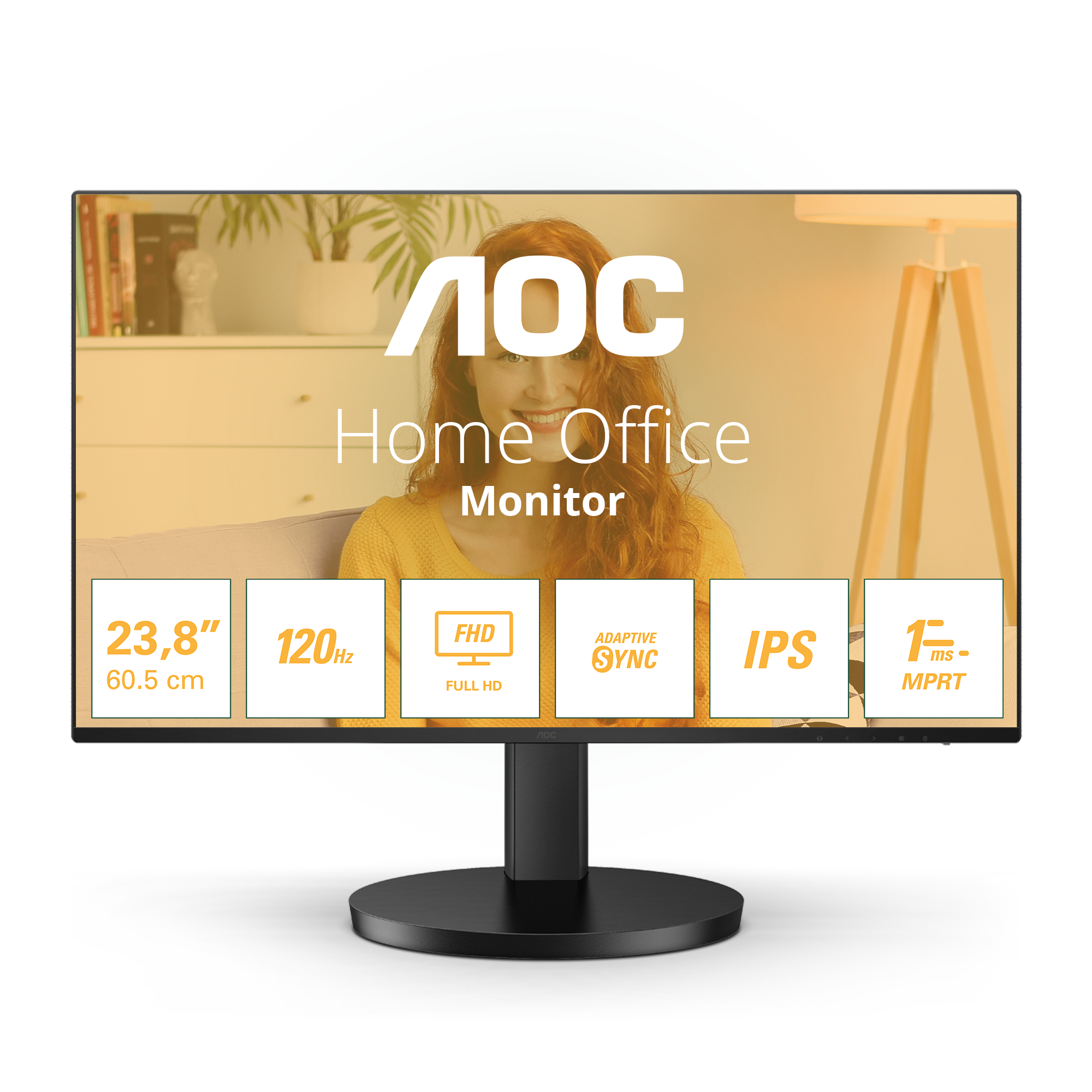 AOC Basic-line 24B3HA2 - Monitor LED - 24" (23.8" visível) - 1920 x 1080 Full HD (1080p) @ 100 Hz - IPS - 250 cd/m² - 1 ms - HDMI, VGA - altifalantes - preto