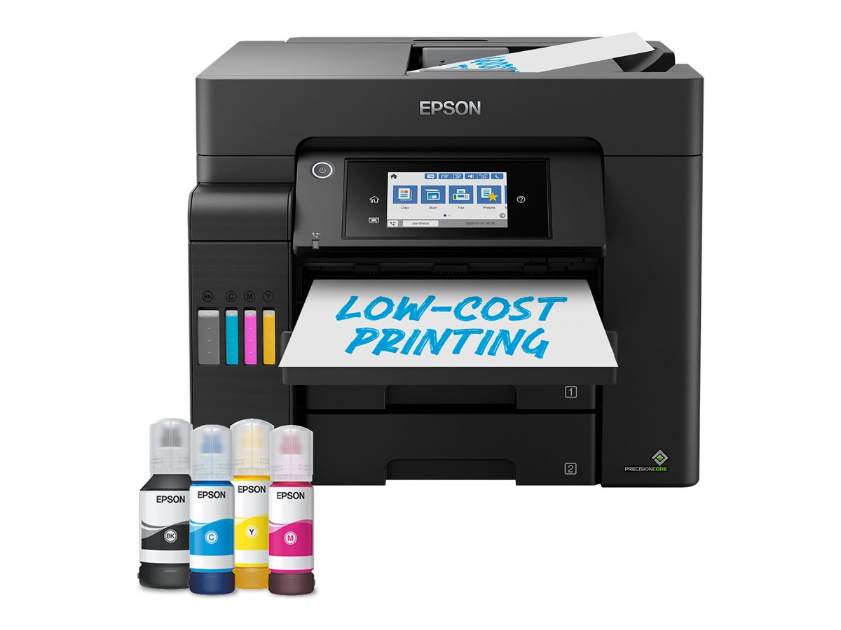 Epson EcoTank ET-5805 - Impressora multi-funções - a cores - jacto de tinta - ITS - A4/Legal (media) - até 25 ppm (impressão) - 550 folhas - 33.6 Kbps - USB, LAN, Wi-Fi(ac) - preto