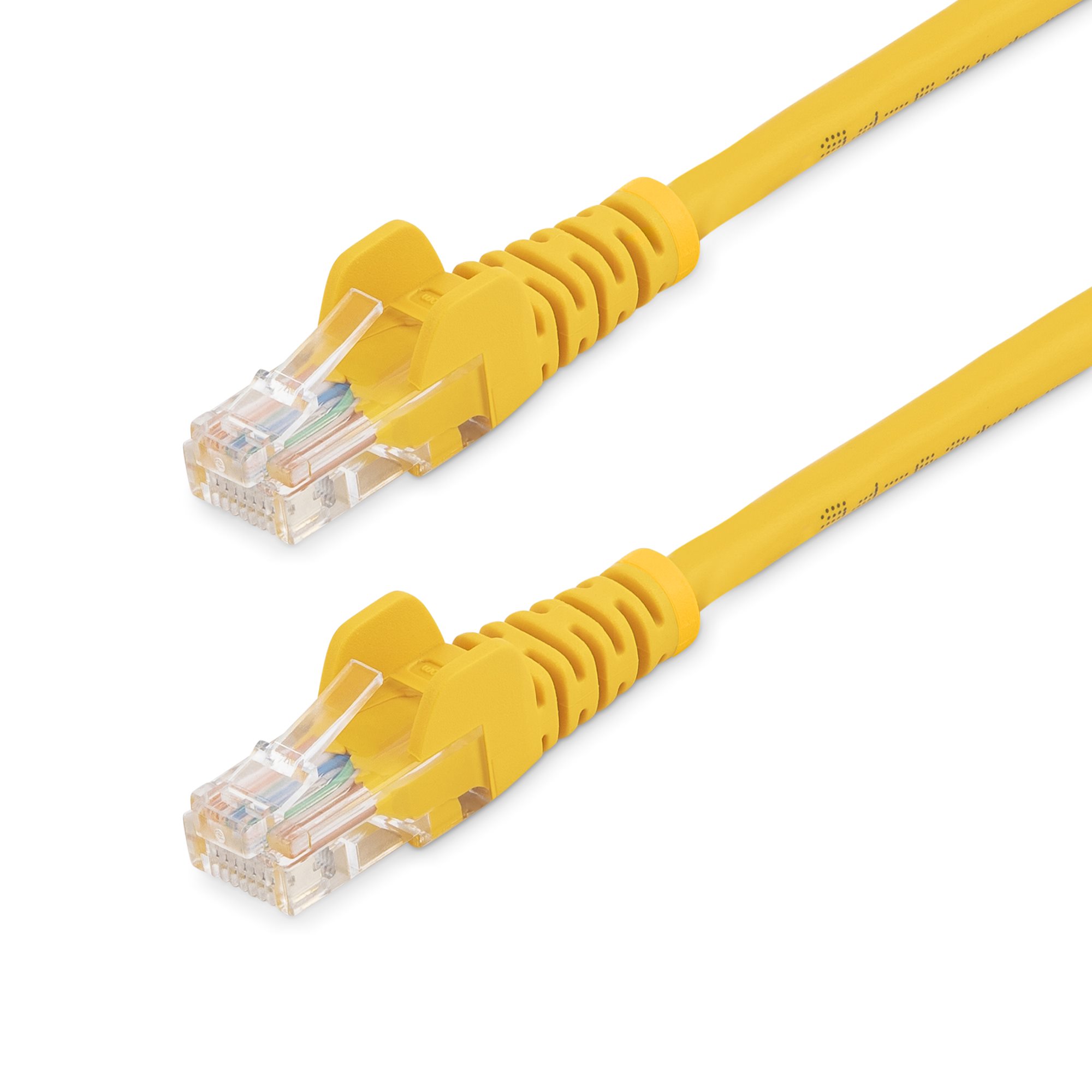 StarTech.com 0.5m Yellow Cat5e / Cat 5 Snagless Ethernet Patch Cable 0.5 m - Cabo patch - RJ-45 (M) para RJ-45 (M) - 50 cm - PTNB - CAT 5e - sem nós, entrançado - amarelo