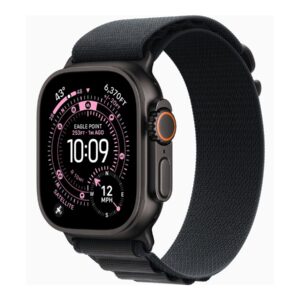 Apple Watch Ultra 3 - 49 mm - titânio preto - Sim relógio inteligente Com Correia Alpinista - têxtil - preto - tamanho da banda: M - 64 GB - LTE, NFC, Wi-Fi 4, UWB, Bluetooth - 5G - 61.8 g