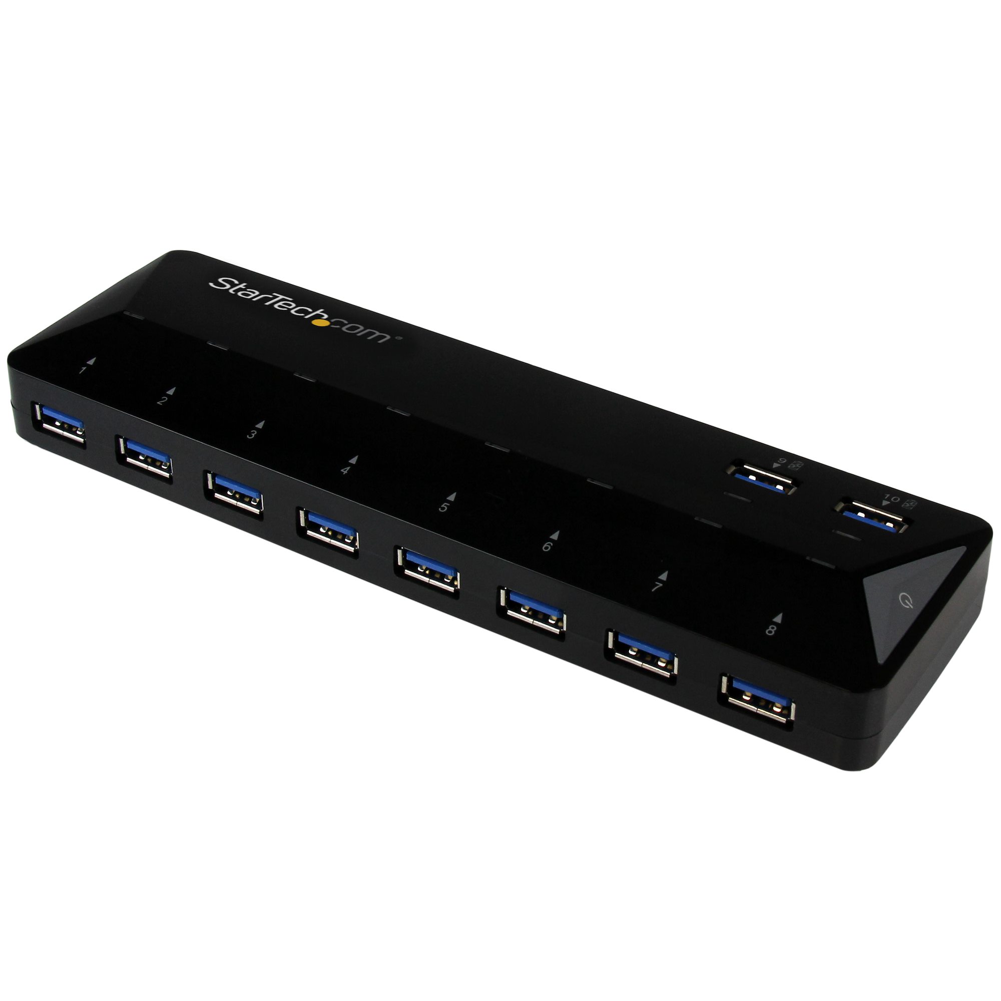 StarTech.com Concentrador USB 3.0 de 10 portas com portas de carregamento e sincronização - 2 x portas 1,5A - Switch de compartilhamento periférico USB - 10 x SuperSpeed USB 3.0 - desktop - para P/N: DKWG30DPHPD, DKWG30DPHPDU, TB33A1C, USB312SAT3CB,