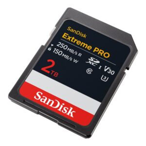 SanDisk Extreme Pro - Cartão de memória flash - 2 TB - Video Class V30 / UHS-I U3 / Class10 - SDXC UHS-I