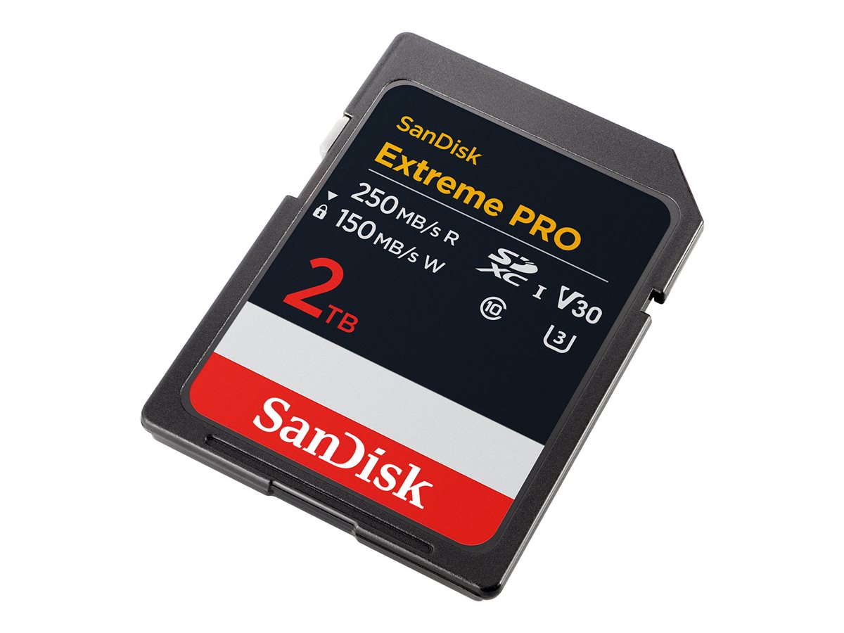 SanDisk Extreme Pro - Cartão de memória flash - 2 TB - Video Class V30 / UHS-I U3 / Class10 - SDXC UHS-I