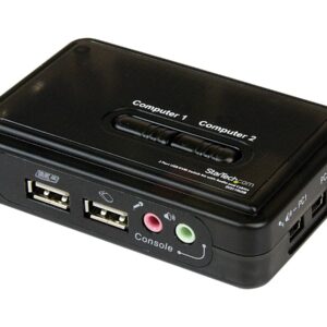 StarTech.com 2 Port USB VGA KVM Switch - Single VGA - Hot-key & Audio Support - 2048x1536 @60Hz KVM Switch - KVM Video Switch (SV211KUSB) - Chave de KVM / áudio - 2 x KVM / áudio - 1 utilizador local - desktop