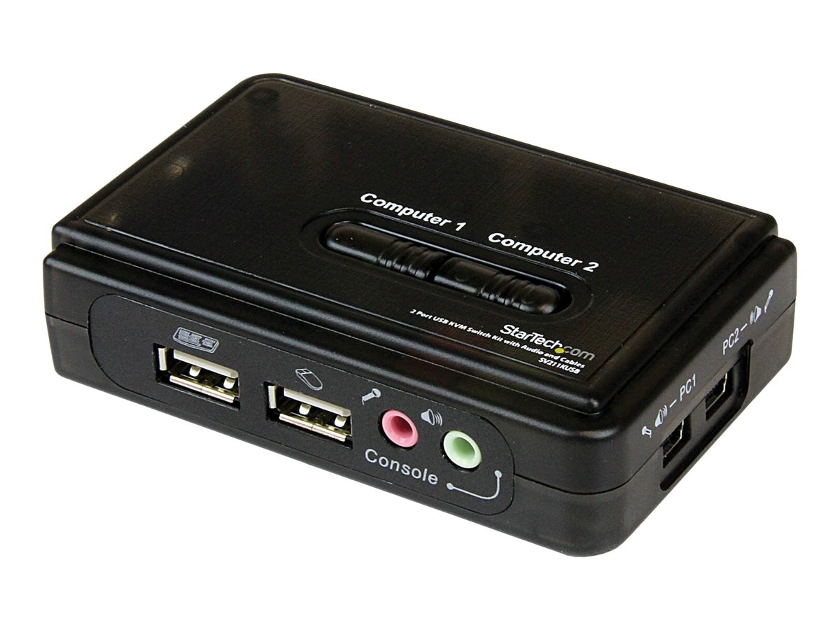 StarTech.com 2 Port USB VGA KVM Switch - Single VGA - Hot-key & Audio Support - 2048x1536 @60Hz KVM Switch - KVM Video Switch (SV211KUSB) - Chave de KVM / áudio - 2 x KVM / áudio - 1 utilizador local - desktop