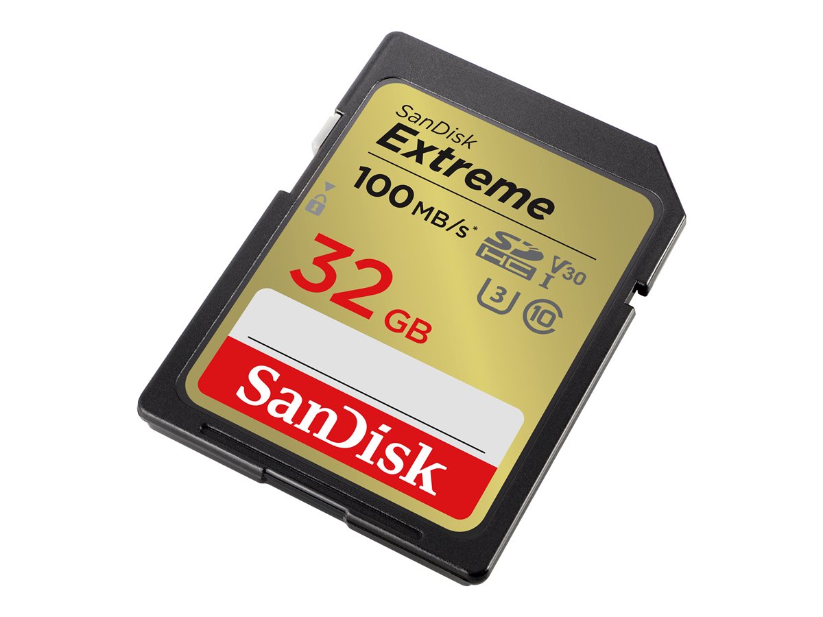 SanDisk Extreme - Cartão de memória flash - 32 GB - Video Class V30 / UHS-I U3 / Class10 - SDHC UHS-I