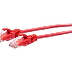 C2G 10ft (3m) Cat6a Snagless Unshielded (UTP) Slim Ethernet Network Patch Cable - Red - Cabo patch - RJ-45 (M) para RJ-45 (M) - 3 m - 4.8 mm - PTNB - CAT 6a - moldado, sem nós - vermelho