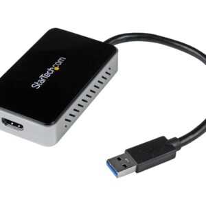 StarTech.com USB 3.0 to HDMI & DVI Adapter with 1x USB Port - External Video & Graphics Card Adapter - Dual Monitor Hub - Supports Windows (USB32HDEH) - Estação de engate - USB 3.0 - HDMI - Compatível com TAA - para P/N: HDDVIMM3, HDMM12, HDMM15, HDM