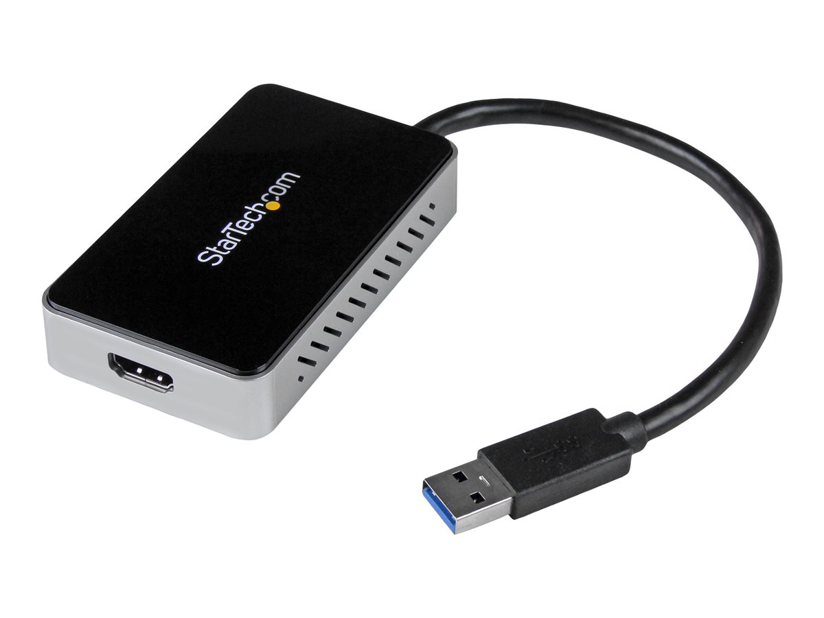 StarTech.com USB 3.0 to HDMI & DVI Adapter with 1x USB Port - External Video & Graphics Card Adapter - Dual Monitor Hub - Supports Windows (USB32HDEH) - Estação de engate - USB 3.0 - HDMI - Compatível com TAA - para P/N: HDDVIMM3, HDMM12, HDMM15, HDM