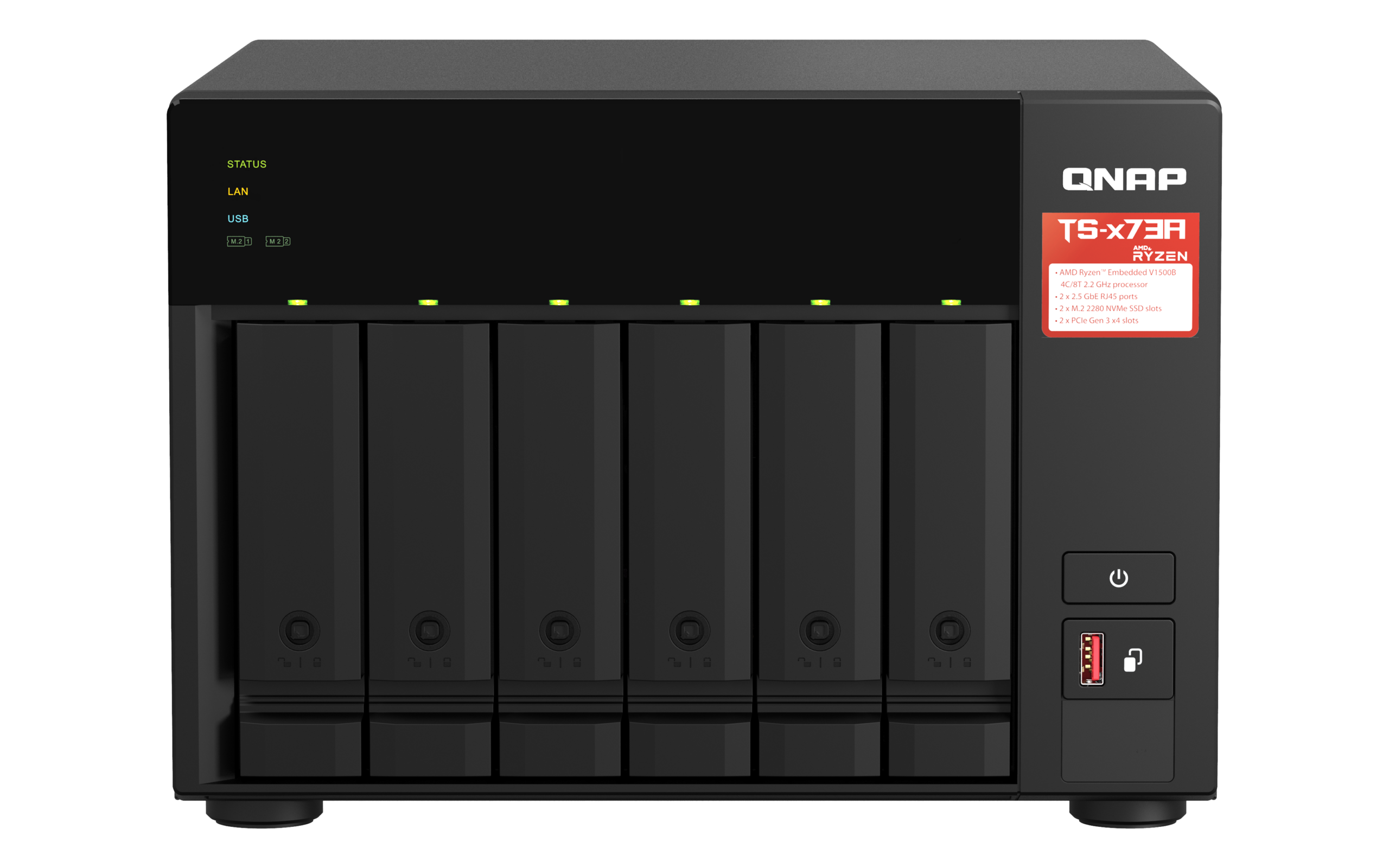 QNAP TS-673A - Servidor NAS - 6 baias - SATA 6Gb/s - RAM 8 GB - Gigabit Ethernet / 2.5 Gigabit Ethernet