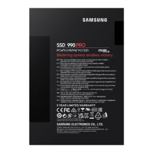 Samsung 990 PRO MZ-V9P2T0BW - SSD - encriptado - 2 TB - interna - M.2 2280 - PCIe 4.0 x4 (NVMe) - 256-bits AES - TCG Opal Encryption 2.0