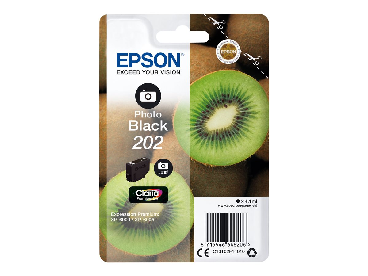 Epson 202 - 4.1 ml - preto foto - original - blister - tinteiro - para Expression Premium XP-6000, XP-6005, XP-6100, XP-6105