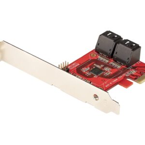 StarTech.com SATA PCIe Card, 4 Port PCIe SATA Expansion card, 6Gbps SATA Card, Low/Full Profile, SATA Stacked Connectors, ASM1164 Non-Raid SATA Controller Card - PCI Express to SATA Converter - Controlador de memória - SATA 6Gb/s - baixo perfil - PCI