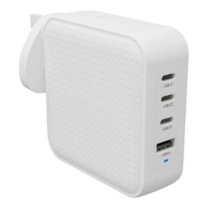 Targus HyperJuice - Adaptador de alimentação - GaN - 100 Wh - QC 3.0, Power Delivery 3.0 + PPS - 4 conectores de saída (USB, 3 x USB-C) - branco