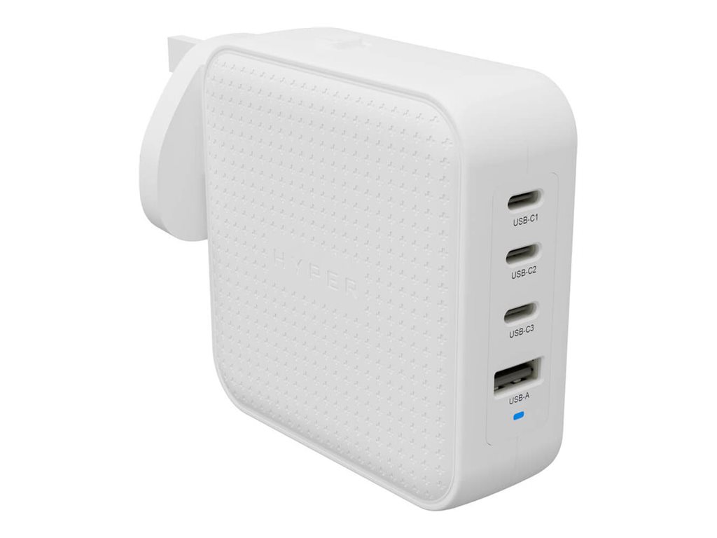 Targus HyperJuice - Adaptador de alimentação - GaN - 100 Wh - QC 3.0, Power Delivery 3.0 + PPS - 4 conectores de saída (USB, 3 x USB-C) - branco