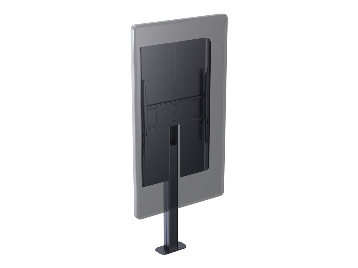 Floor fixing floor stand - for 55" to 85" displays - 1500 mm tall aluminium column - comes with 600 wide x 400 tall VESA mount - curved rear covers to hide back of display - cable management channel inside - for digital signage in corporate reception