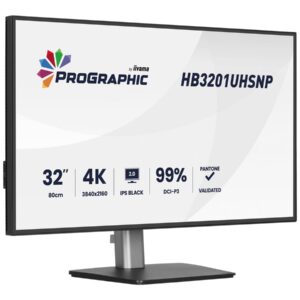 Iiyama ProGraphic HB3201UHSNP-B1 - Monitor LED - 31.5" - 3840 x 2160 4K @ 60 Hz - IPS Black 2.0 - 450 cd/m² - 3000:1 - 4 ms - HDMI, DisplayPort, USB-C - altifalantes - preto, mate